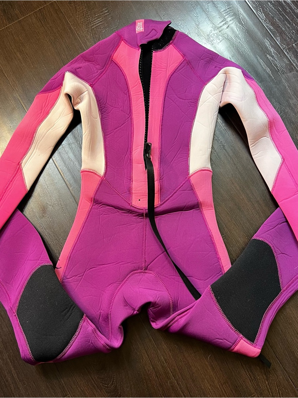 Sisstrevolution Youth Girl 6 Pink Wetsuit Long Sleeve Summer Beach Style